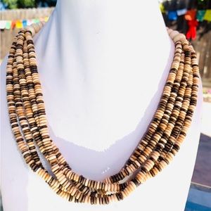 Multi Strands Bone Bead Necklace